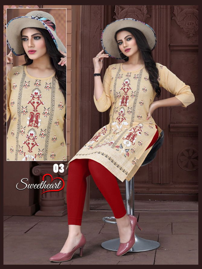 Aagya Sweetheart Designer Fancy Wear Printed Kurti Collection